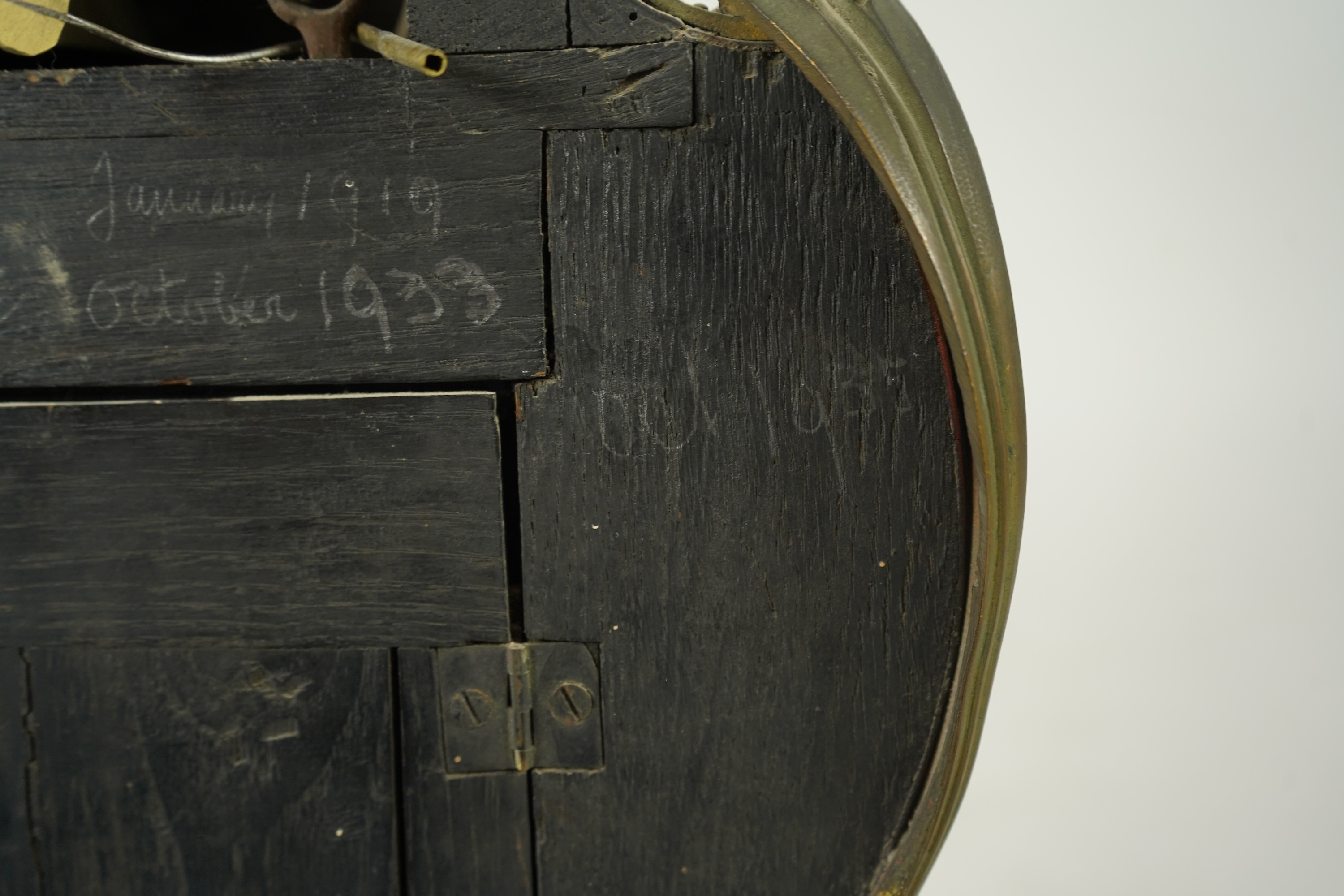 A Louis XV Vernis Martin moonphase bracket clock